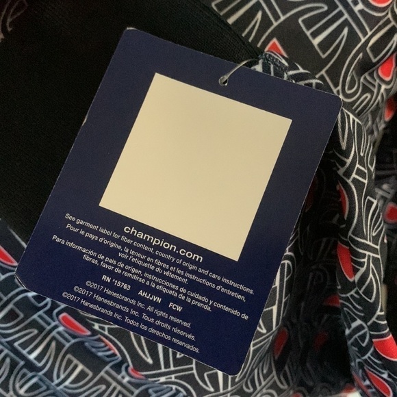 Champion Women’s Allover Logo Track Jacket - Navy Print - Picture 12 of 16